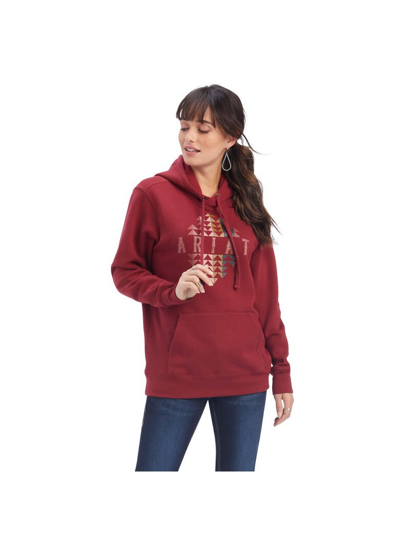 Sudadera Con Capucha Ariat REAL Beartooth Mujer Rojas Oscuro | DPJK49608