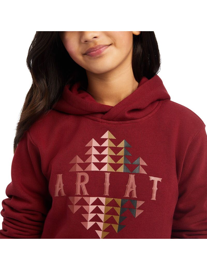 Sudadera Con Capucha Ariat REAL Beartooth Niños Rojas Oscuro | OACW31869