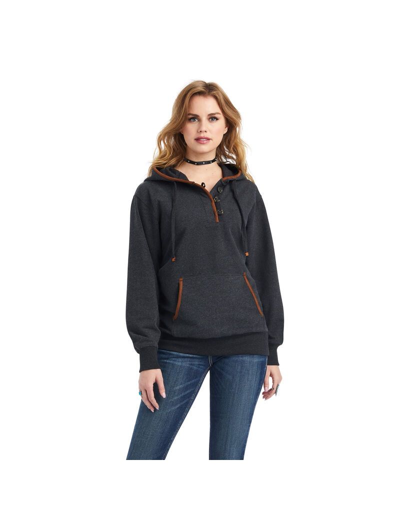 Sudadera Con Capucha Ariat REAL Elevated Mujer Gris | GOLM62518