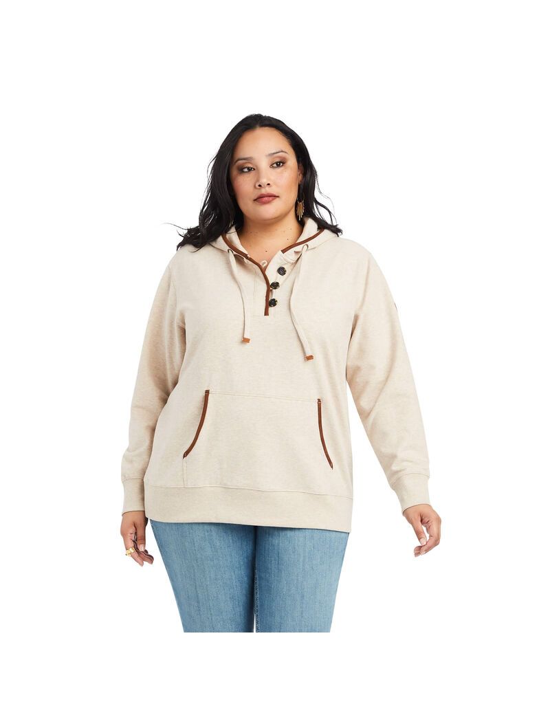 Sudadera Con Capucha Ariat REAL Elevated Mujer Beige | ZGLP93708