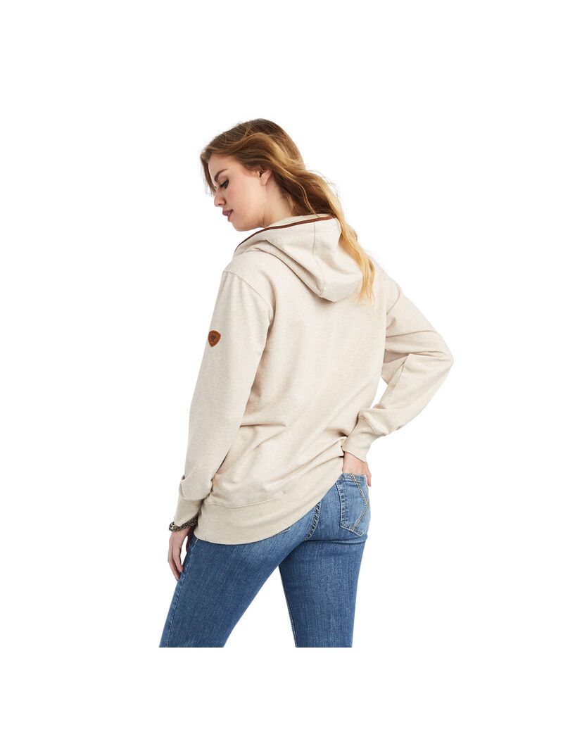 Sudadera Con Capucha Ariat REAL Elevated Mujer Beige | ZGLP93708