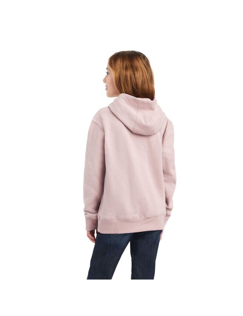 Sudadera Con Capucha Ariat REAL Glitter Logo Niños Rosas | HGEK68970