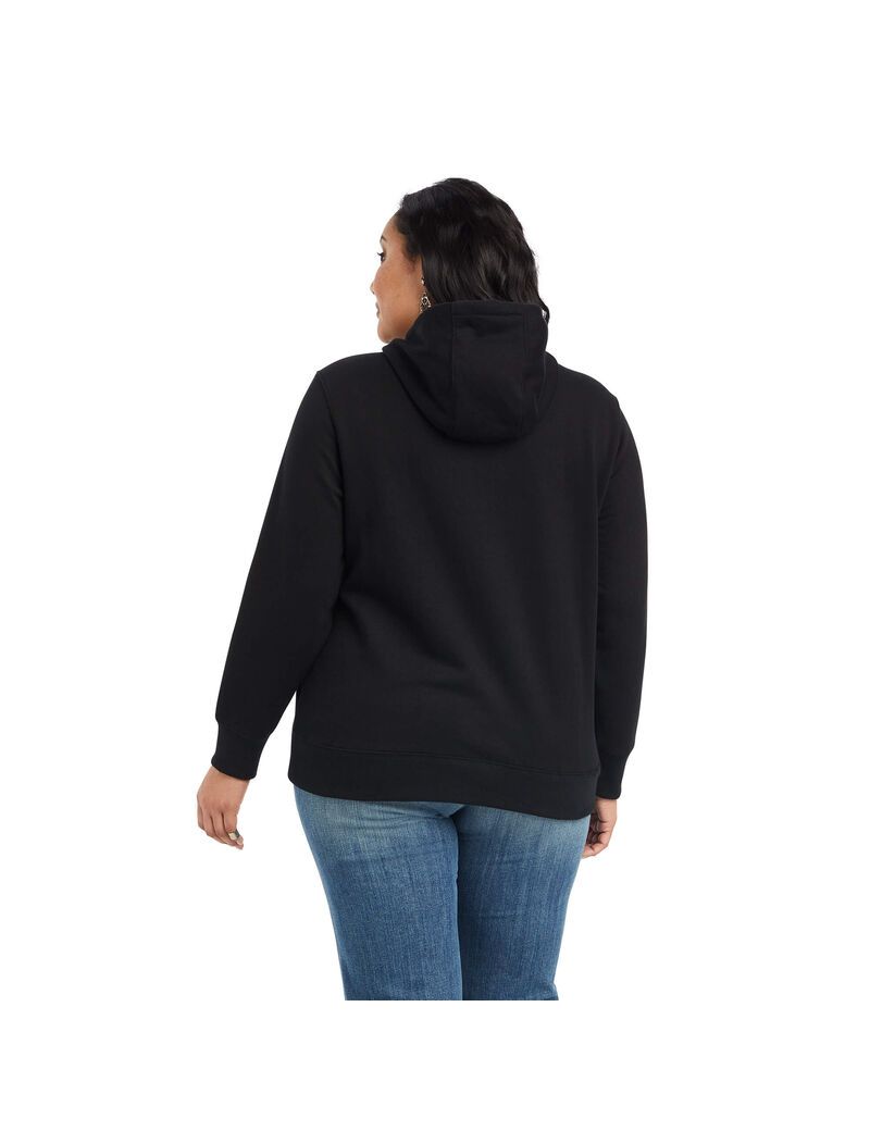 Sudadera Con Capucha Ariat REAL Sequin Logo Mujer Negras | HOUK51984