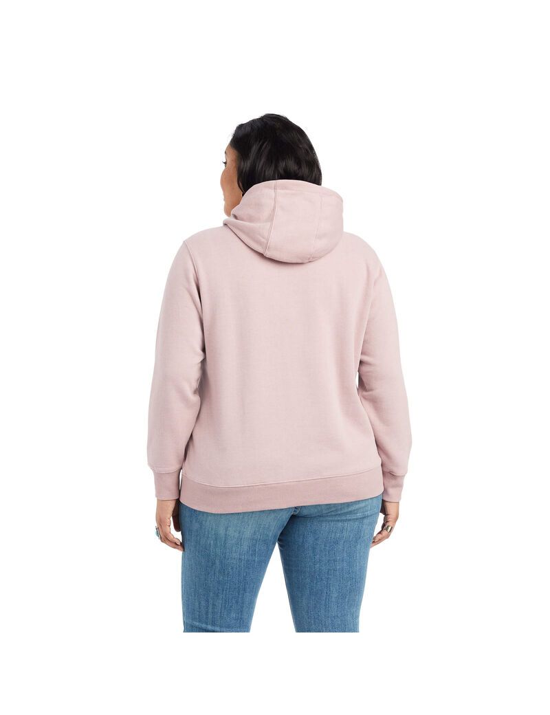 Sudadera Con Capucha Ariat REAL Sequin Logo Mujer Rosas | OVTA10859