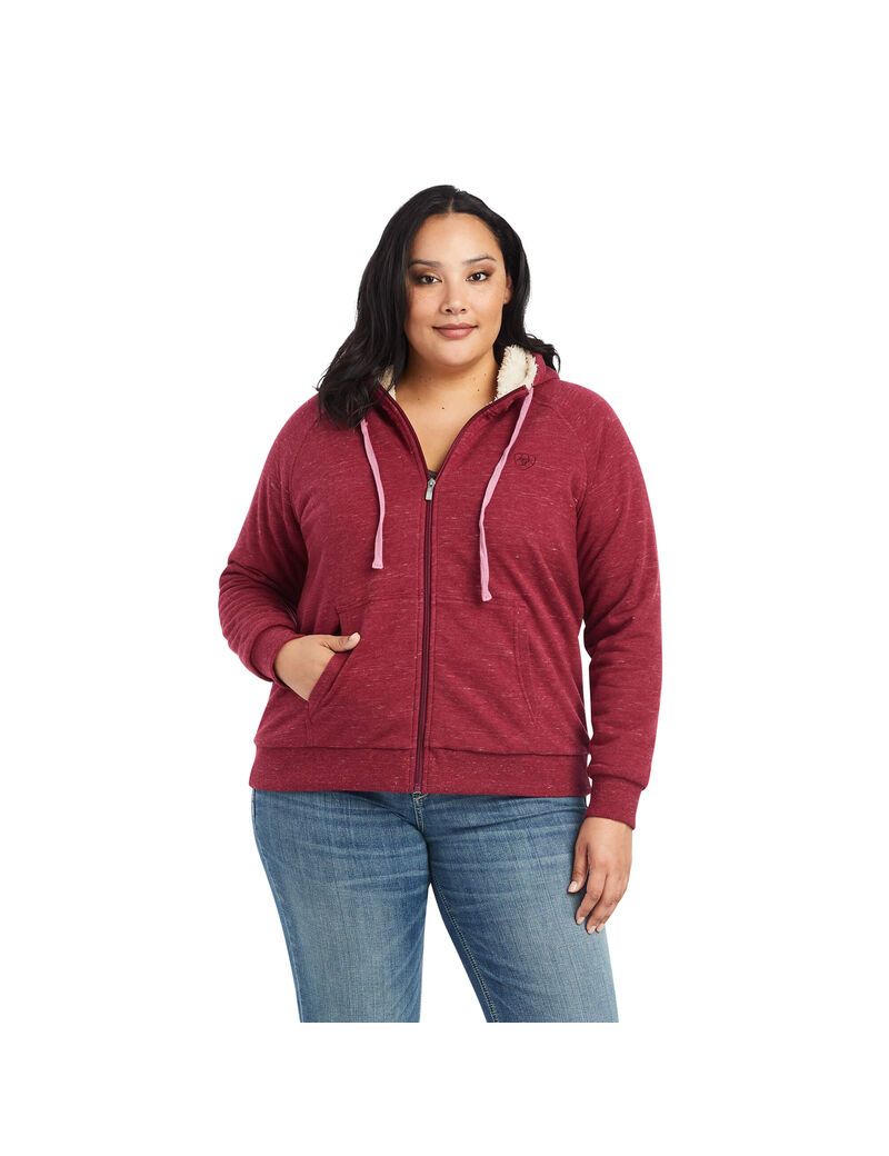 Sudadera Con Capucha Ariat REAL Sherpa Full Zip Mujer Rojas | WJCP52089