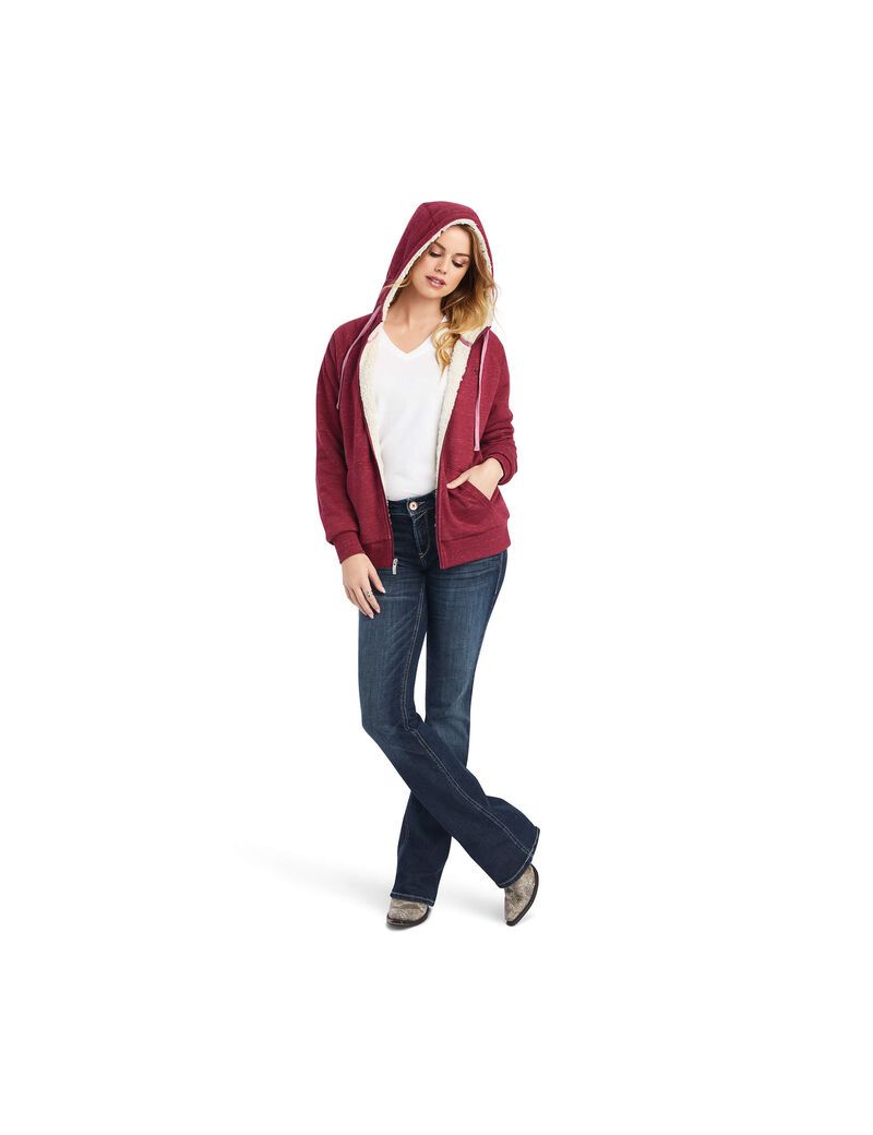 Sudadera Con Capucha Ariat REAL Sherpa Full Zip Mujer Rojas | WJCP52089