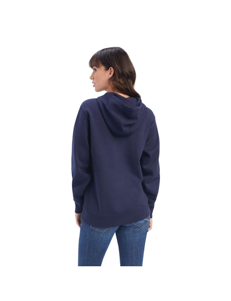 Sudadera Con Capucha Ariat REAL Shield Logo Mujer Azul Marino | RBTK96048