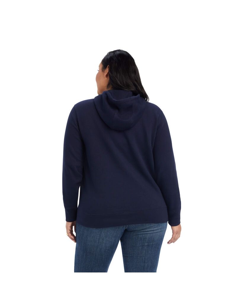 Sudadera Con Capucha Ariat REAL Shield Logo Mujer Azul Marino | RBTK96048