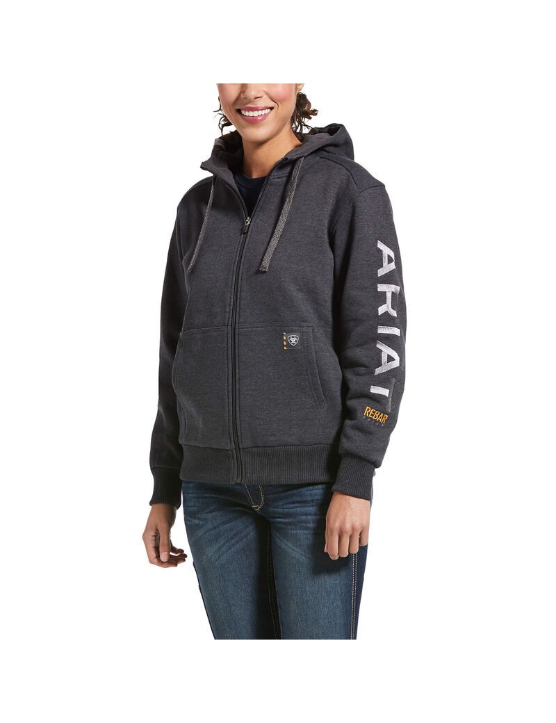 Sudadera Con Capucha Ariat Rebar All-Weather Full Zip Mujer Gris | UHOE58931