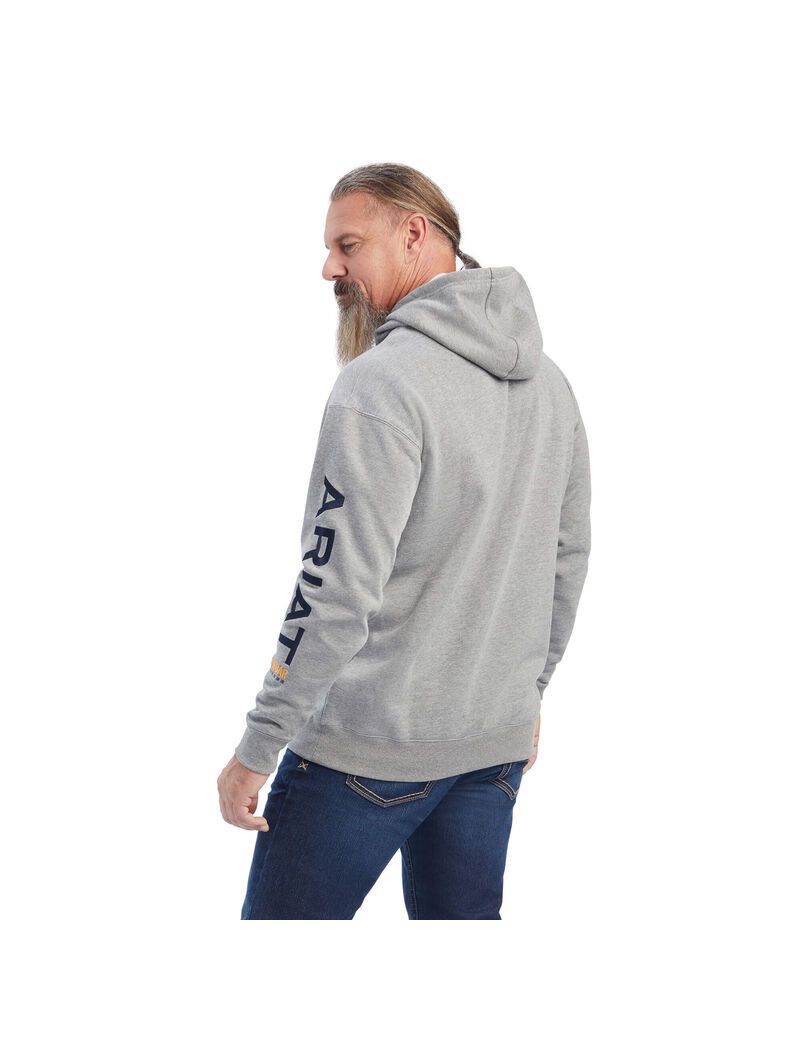 Sudadera Con Capucha Ariat Rebar Estampadas Hombre Gris Verde Menta | FGLH70164