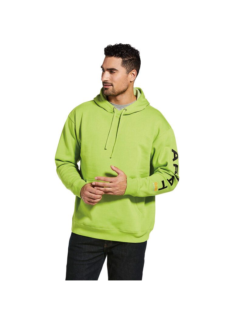 Sudadera Con Capucha Ariat Rebar Estampadas Hombre Verde Claro Negras | HTPW04261