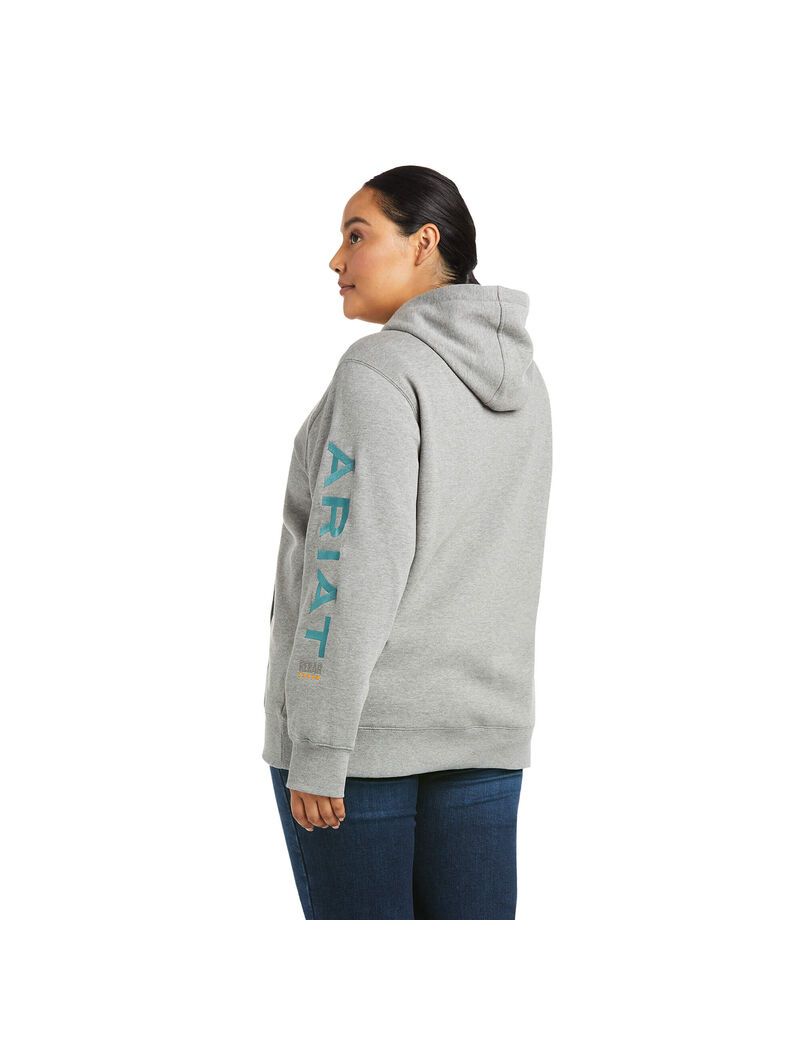 Sudadera Con Capucha Ariat Rebar Estampadas Mujer Gris | YUMQ65824