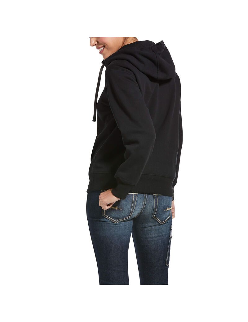 Sudadera Con Capucha Ariat Rebar Skill Set 1/2 Zip Mujer Negras | PEUL51274