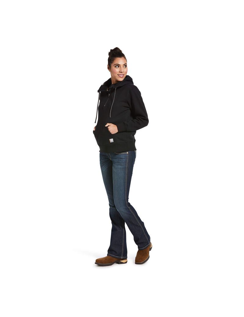 Sudadera Con Capucha Ariat Rebar Skill Set 1/2 Zip Mujer Negras | PEUL51274