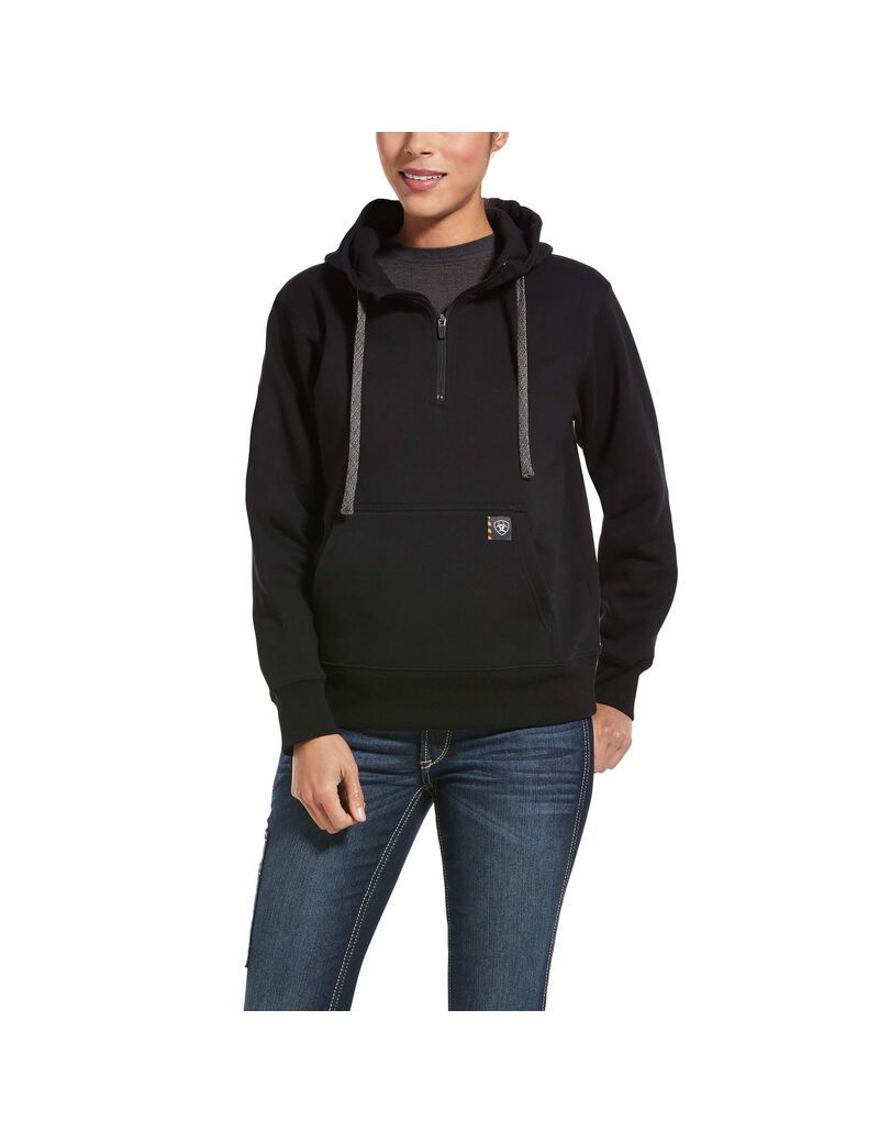 Sudadera Con Capucha Ariat Rebar Skill Set 1/2 Zip Mujer Negras | PEUL51274