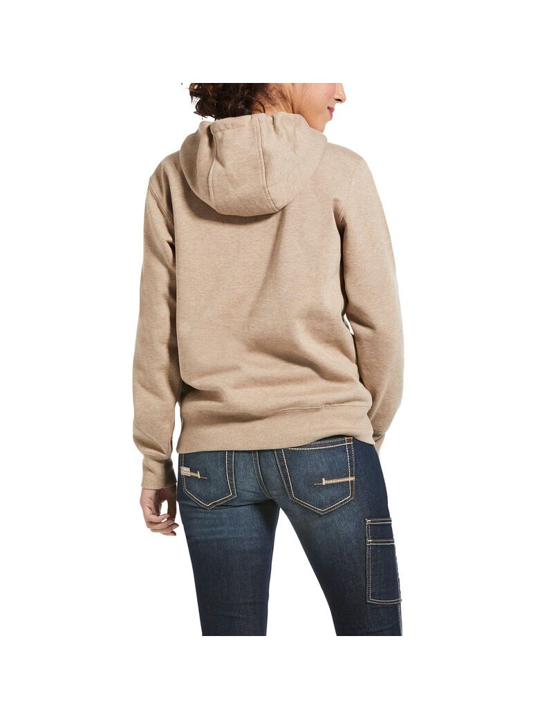 Sudadera Con Capucha Ariat Rebar Skill Set 1/2 Zip Mujer Beige Oscuro | RBKM50479