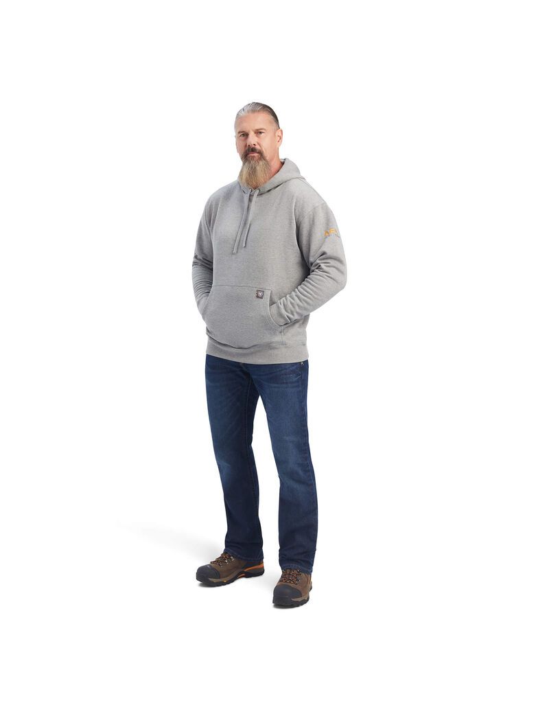 Sudadera Con Capucha Ariat Rebar Workman Hombre Gris | EYGZ90153