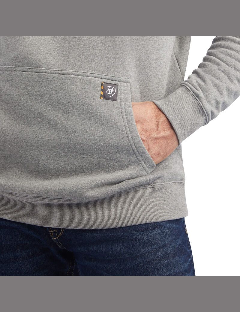 Sudadera Con Capucha Ariat Rebar Workman Hombre Gris | EYGZ90153