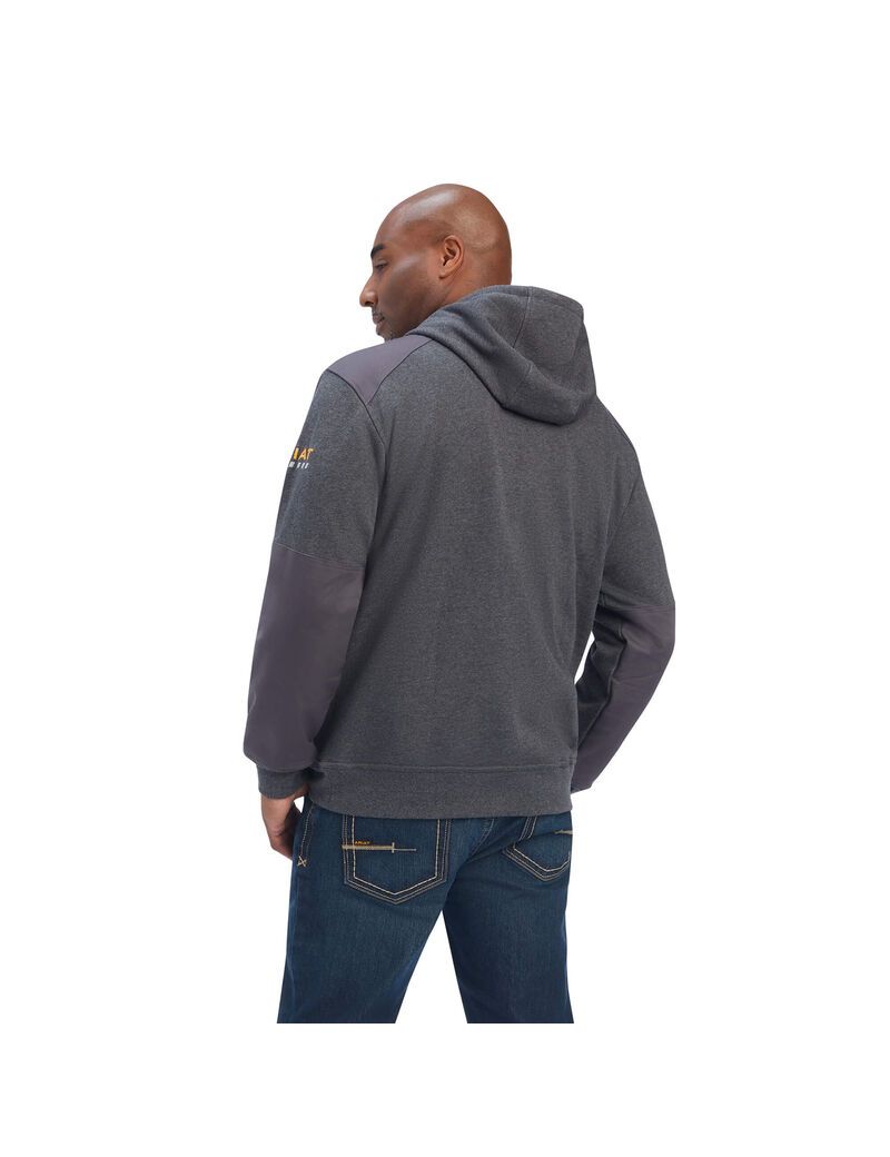 Sudadera Con Capucha Ariat Rebar Workman DuraCanvas Hombre Gris | OAST17958