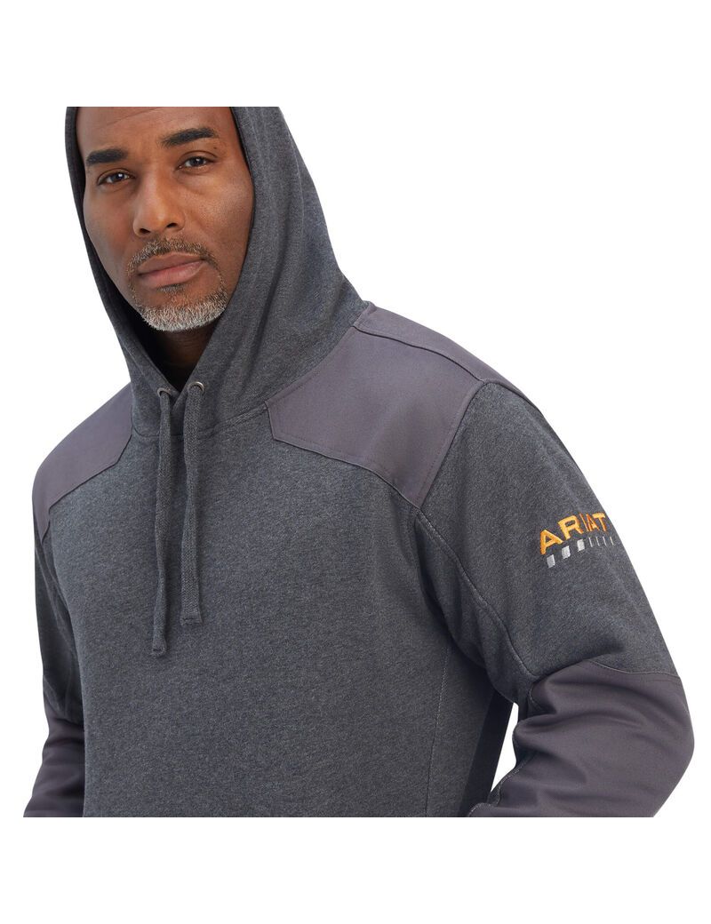 Sudadera Con Capucha Ariat Rebar Workman DuraCanvas Hombre Gris | OAST17958