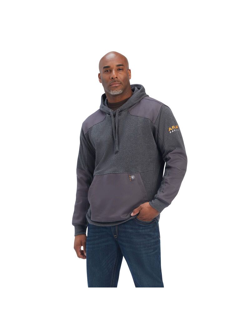 Sudadera Con Capucha Ariat Rebar Workman DuraCanvas Hombre Gris | OAST17958