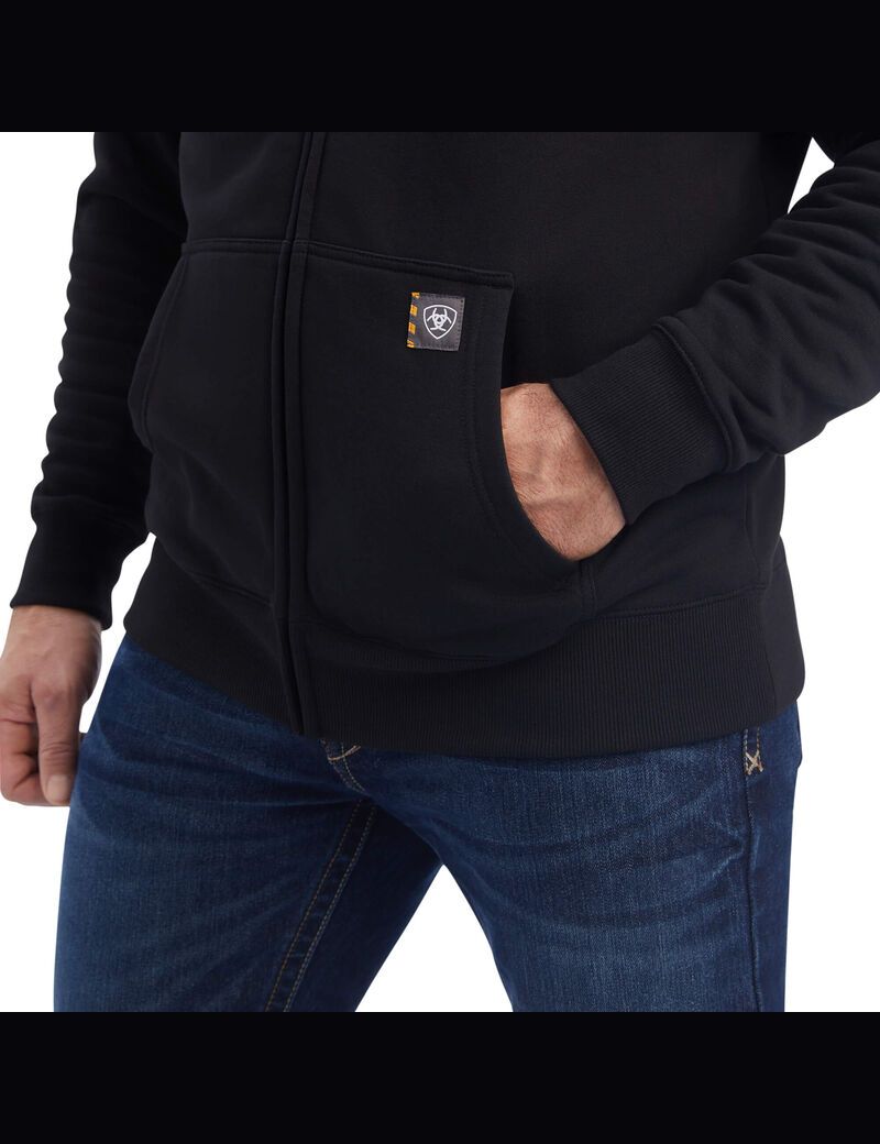 Sudadera Con Capucha Ariat Rebar Workman Reflective Flag Full Zip Hombre Negras | QXFE28930