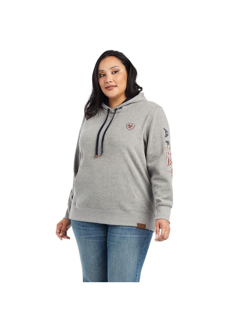 Sudadera Con Capucha Ariat Thunderbird Chimayo Mujer Gris | PNFG86123