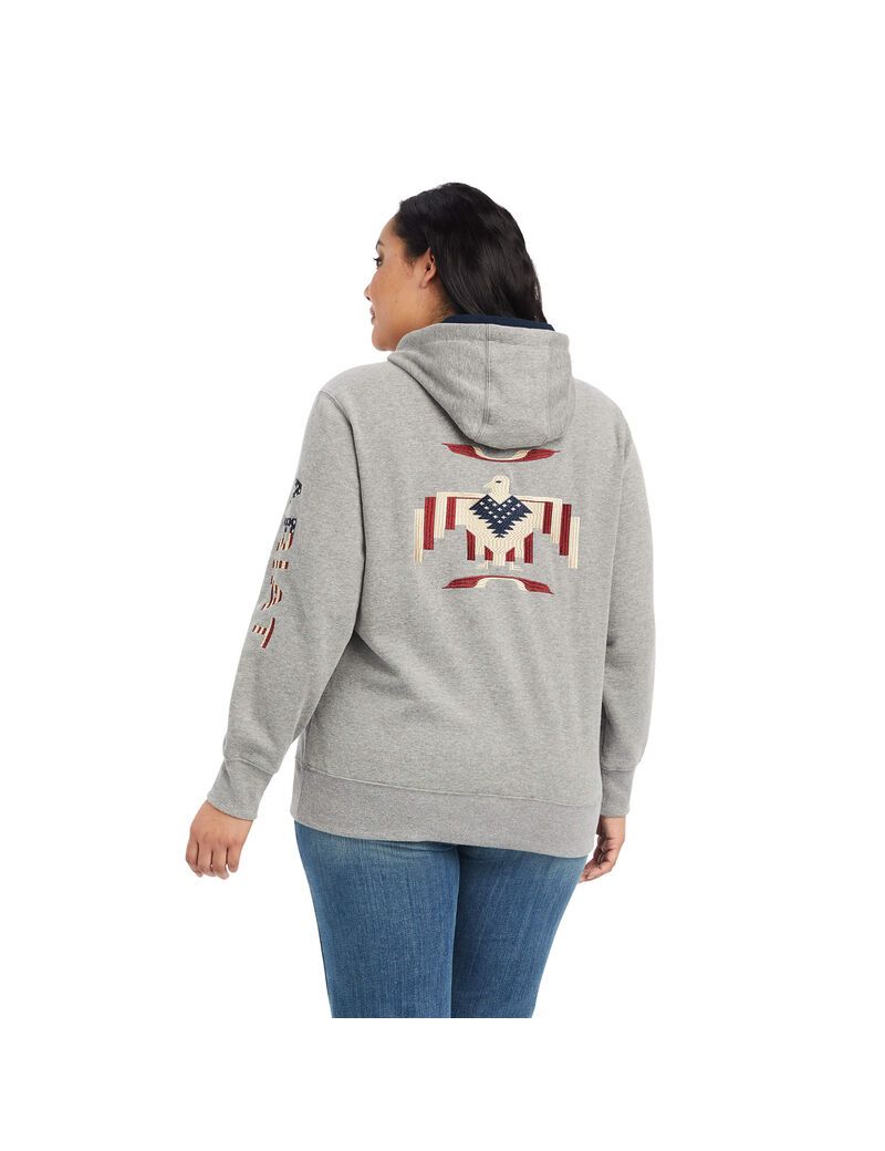 Sudadera Con Capucha Ariat Thunderbird Chimayo Mujer Gris | PNFG86123