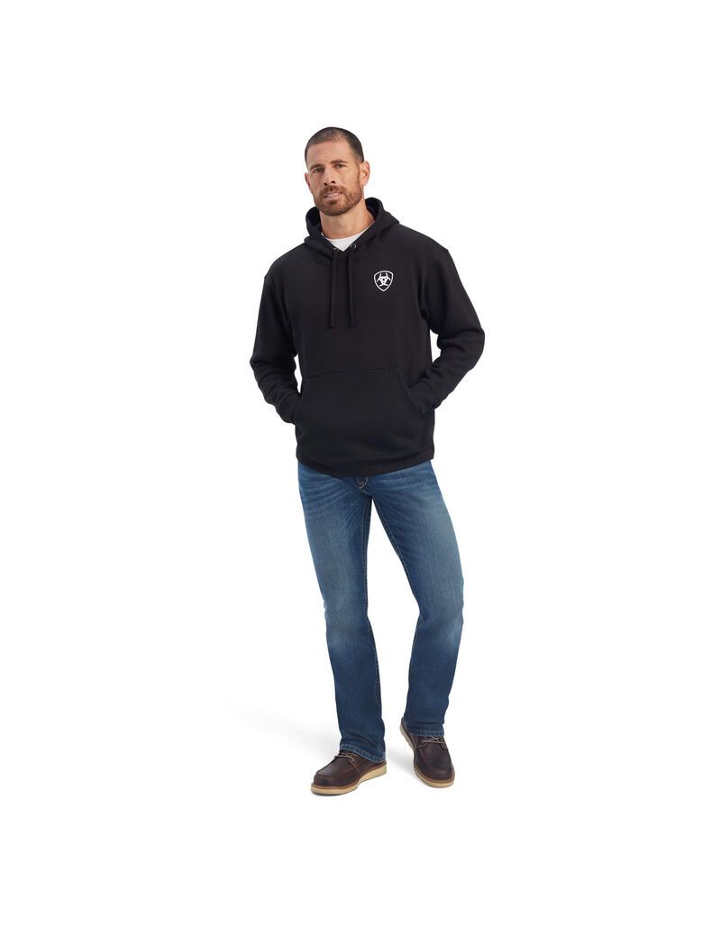 Sudaderas Ariat Americana Block Hombre Negras | XQYC46201