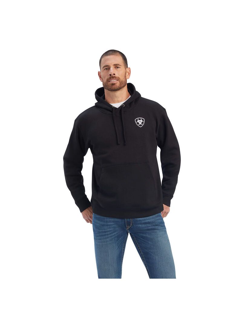 Sudaderas Ariat Americana Block Hombre Negras | XQYC46201