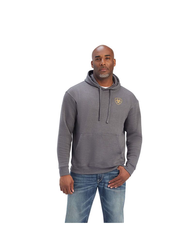 Sudaderas Ariat Camo Flag Hombre Gris | EYRC89253