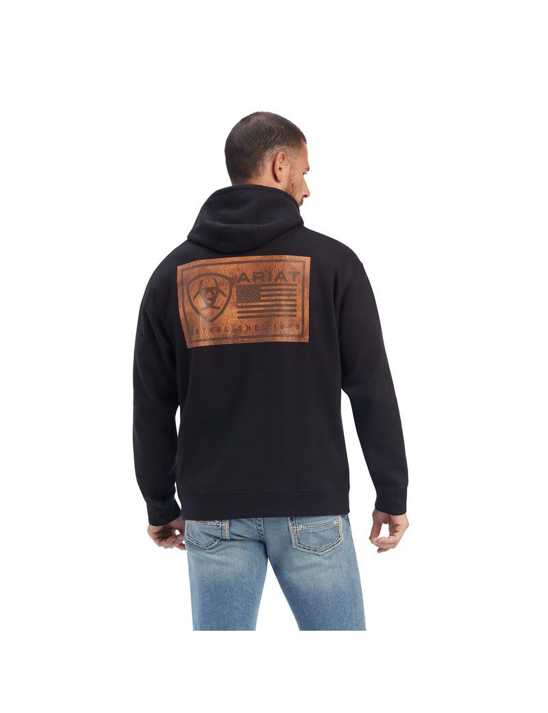 Sudaderas Ariat EST Block Hombre Negras | WSQO07328