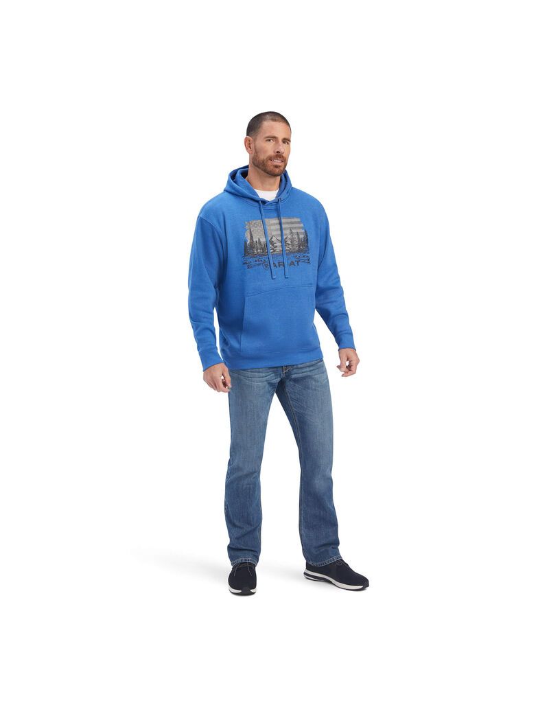 Sudaderas Ariat Land of the Free Hombre Azules | JVAI39507