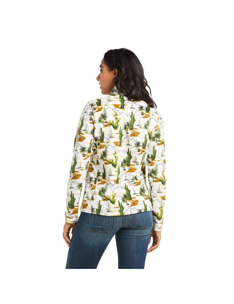 Sudaderas Ariat Printed Fleece 1/4 Zip Mujer Verde | MAZP59087