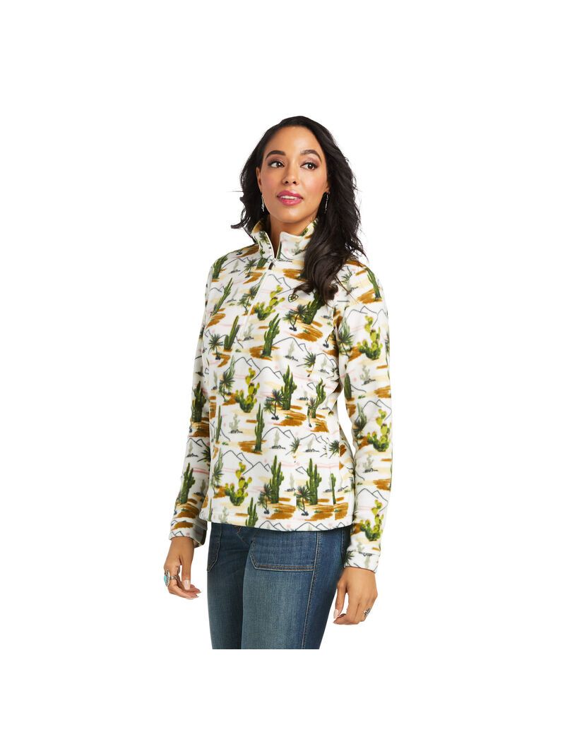 Sudaderas Ariat Printed Fleece 1/4 Zip Mujer Verde | MAZP59087