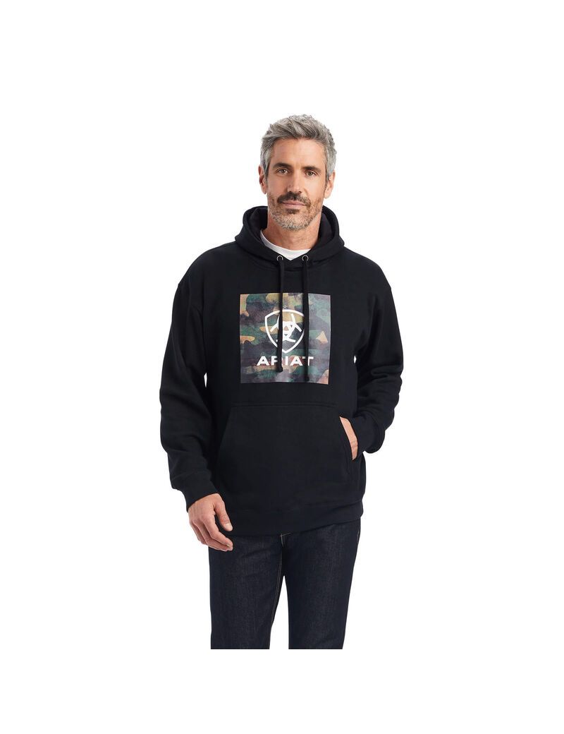 Sudaderas Ariat Protect & Serve Block Hombre Negras | QWUV87159