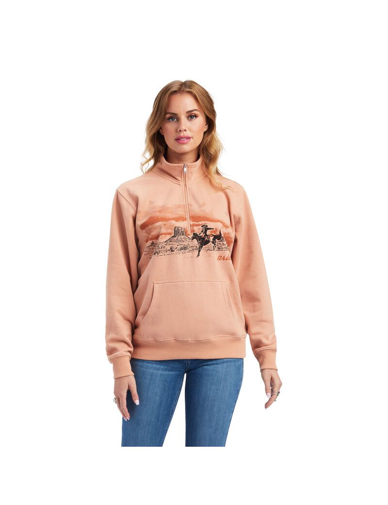 Sudaderas Ariat REAL Scenic 1/2 Zip Mujer Multicolor | WFSZ36048