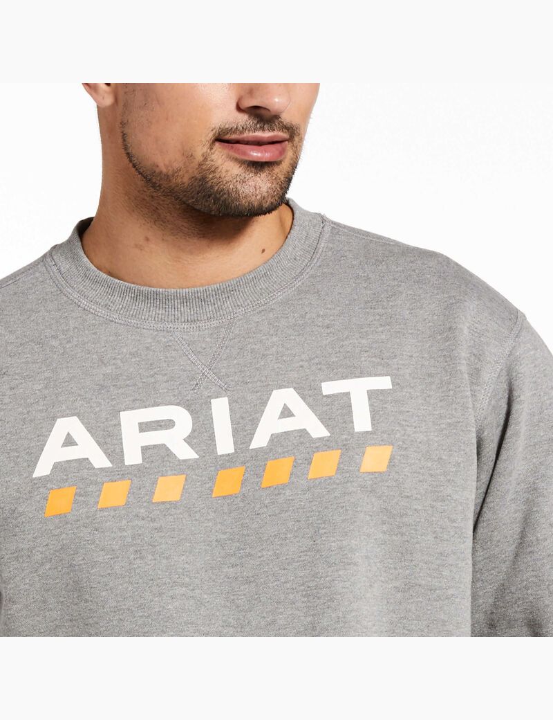 Sudaderas Ariat Rebar Workman Logo Hombre Gris | EBQG64721