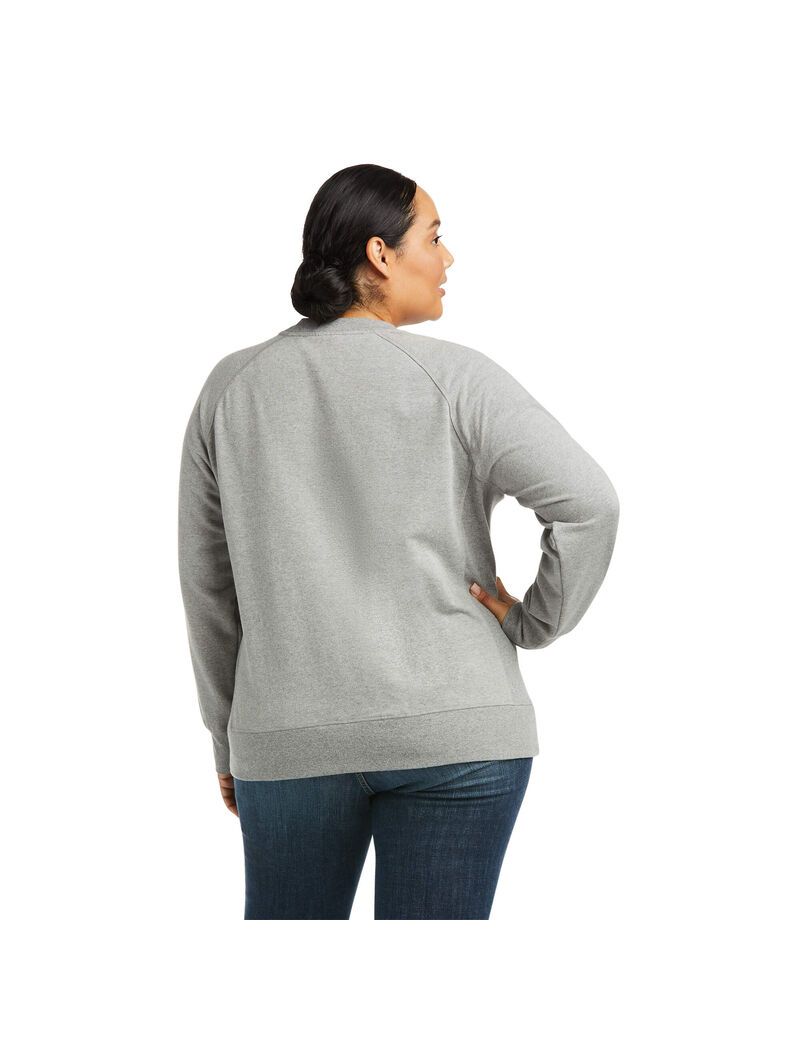 Sudaderas Ariat Rebar Workman Washed Fleece Mujer Gris | LIOZ64390