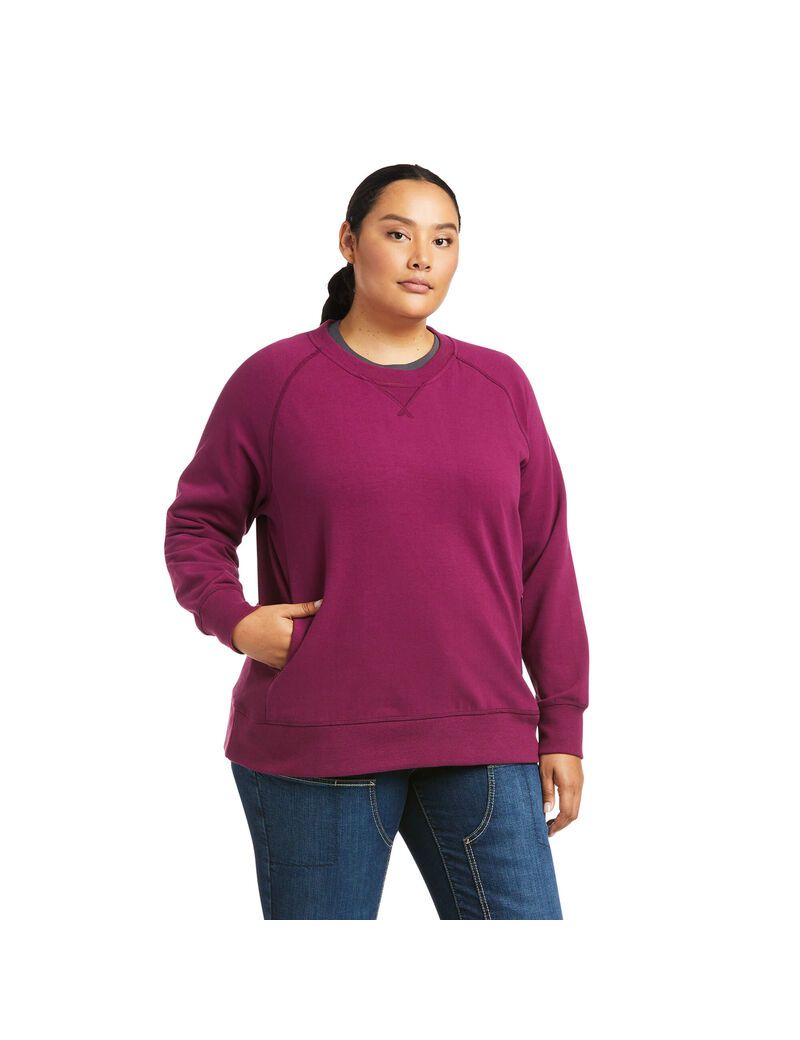 Sudaderas Ariat Rebar Workman Washed Fleece Mujer Moradas | WAVY93218