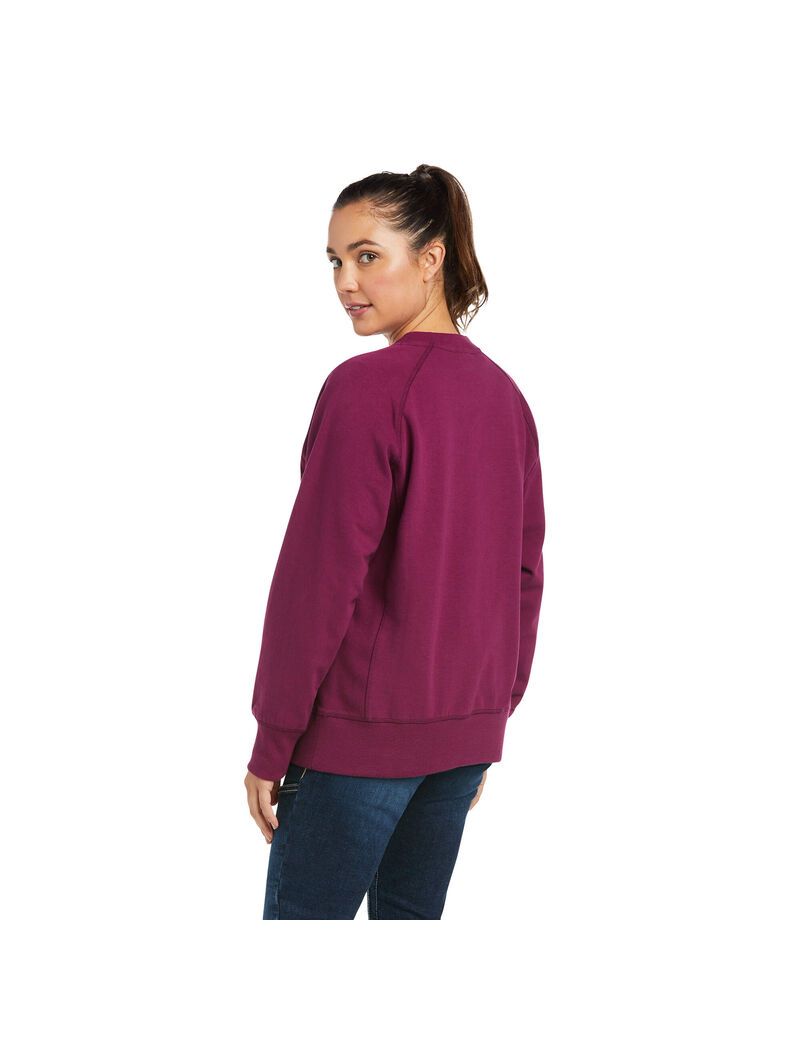 Sudaderas Ariat Rebar Workman Washed Fleece Mujer Moradas | WAVY93218