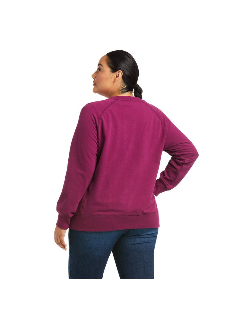 Sudaderas Ariat Rebar Workman Washed Fleece Mujer Moradas | WAVY93218