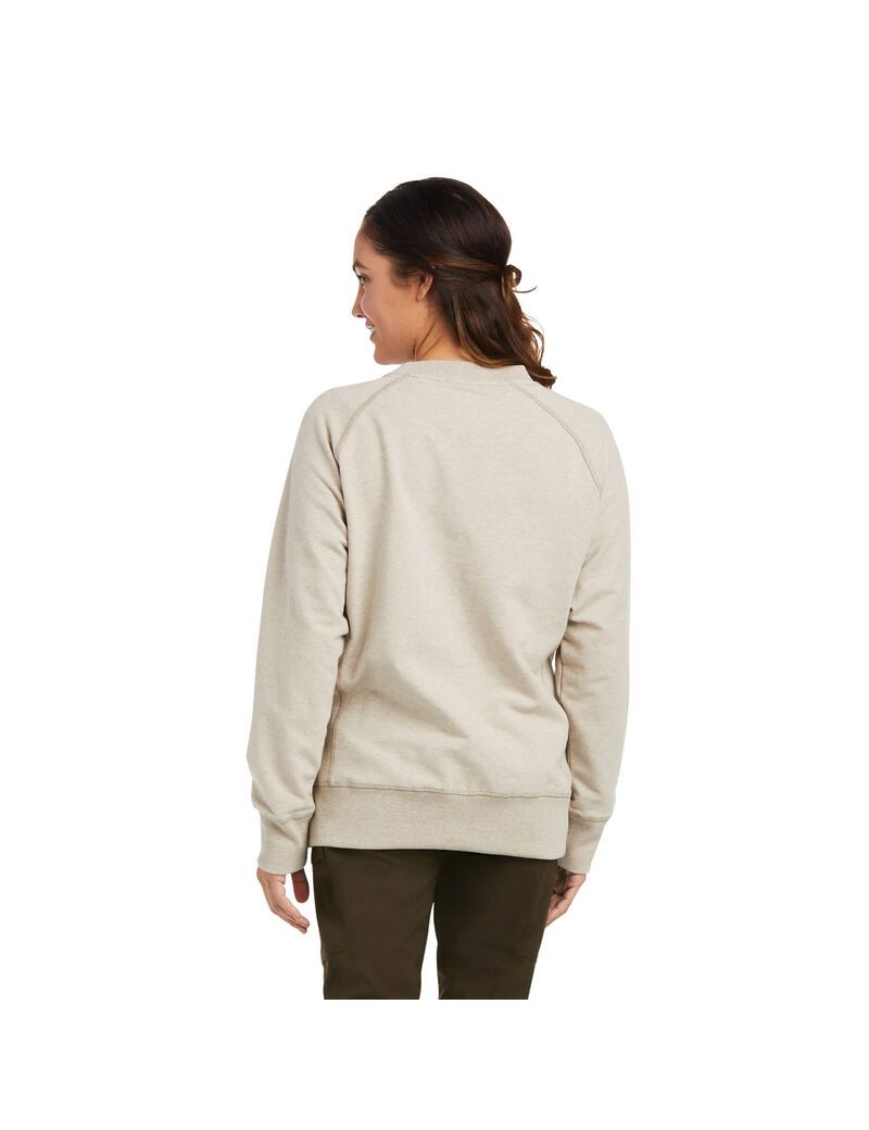 Sudaderas Ariat Rebar Workman Washed Fleece Mujer Beige | ZNJX47058