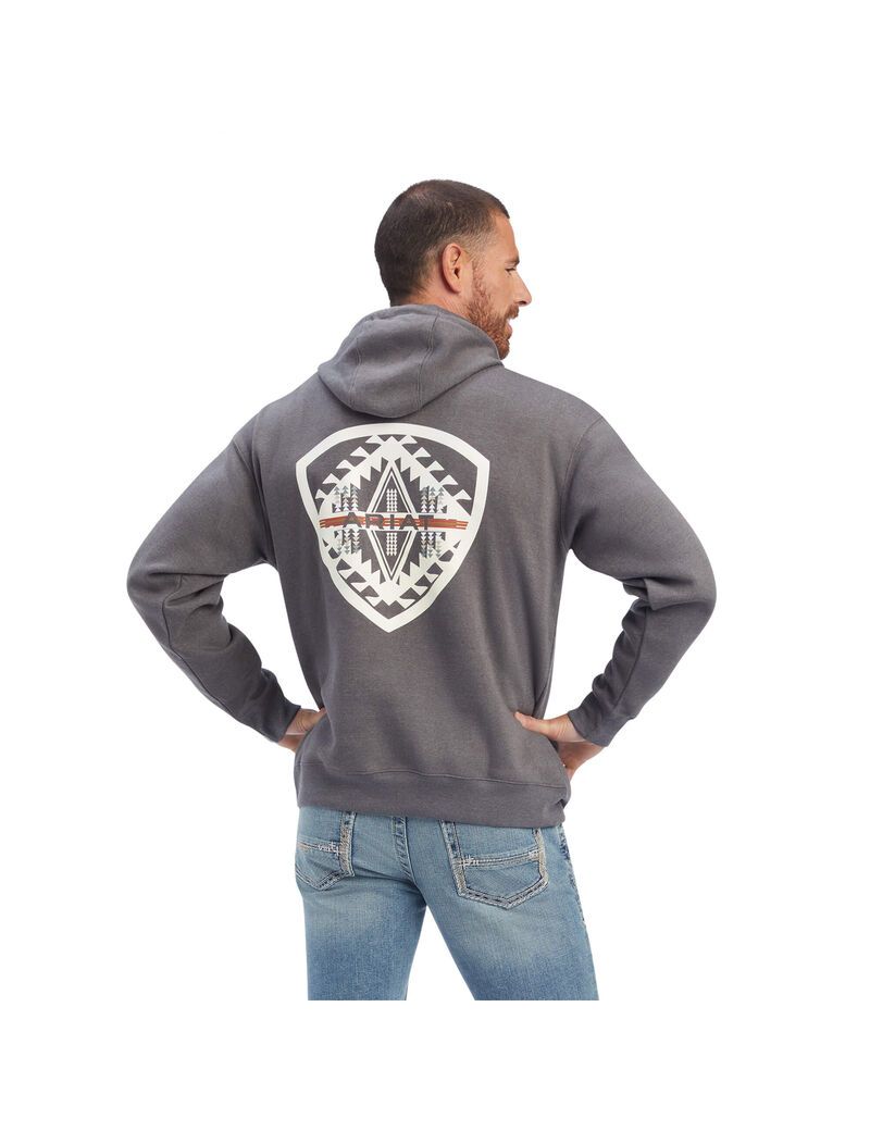 Sudaderas Ariat Southwest Shield Hombre Gris | QCDR05168