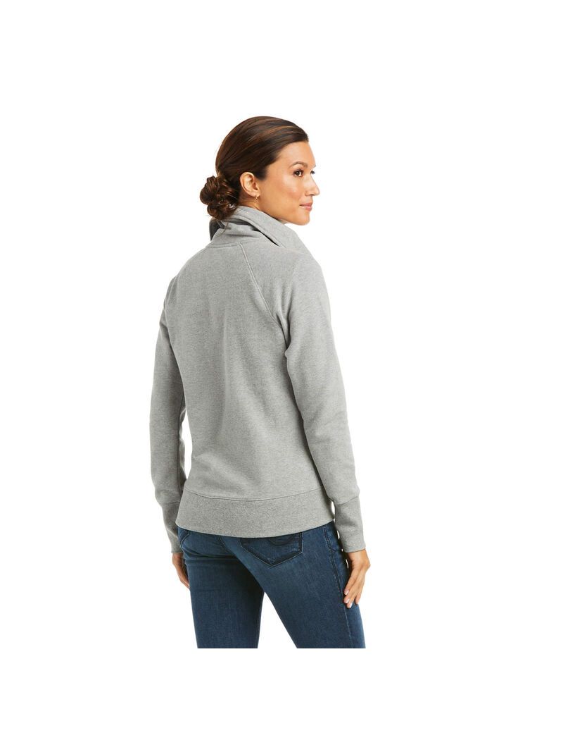 Sudaderas Ariat Team Logo Full Zip Mujer Gris | ACKQ15243