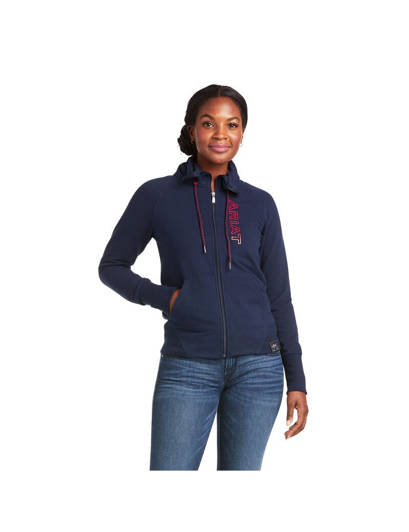 Sudaderas Ariat Team Logo Full Zip Mujer Multicolor | AMFW23568