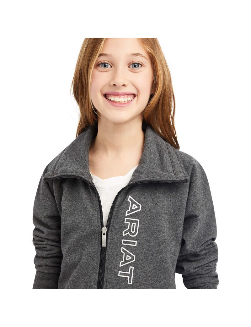 Sudaderas Ariat Team Logo Full Zip Niños Gris | LVJQ73648