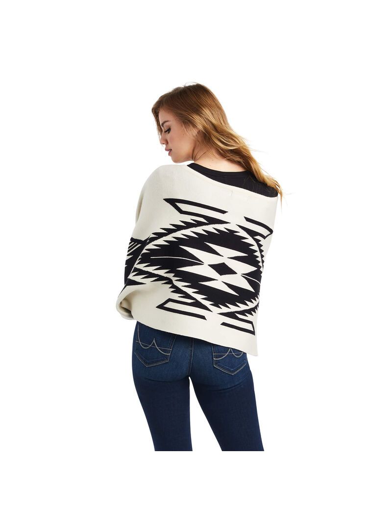 Suéteres Ariat Intarsia Chimayo Poncho Mujer Multicolor | CJBH47263