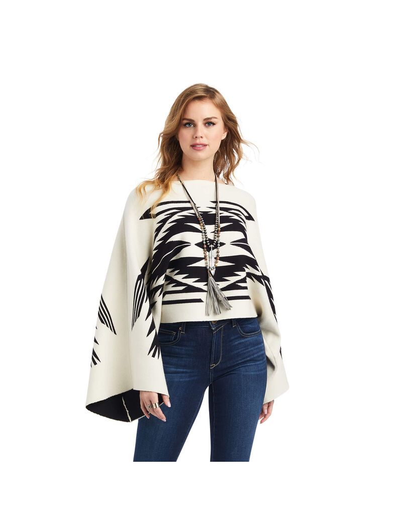 Suéteres Ariat Intarsia Chimayo Poncho Mujer Multicolor | CJBH47263