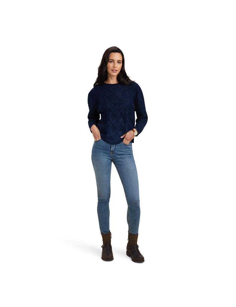 Suéteres Ariat Invierno Quarter Mujer Azul Marino | PQUZ16458